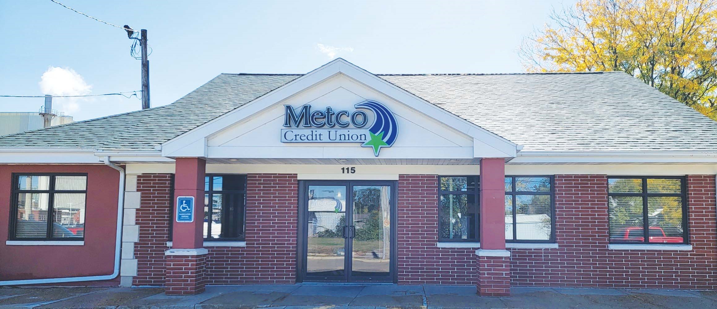 Exterior of the Metco Credit Union building.