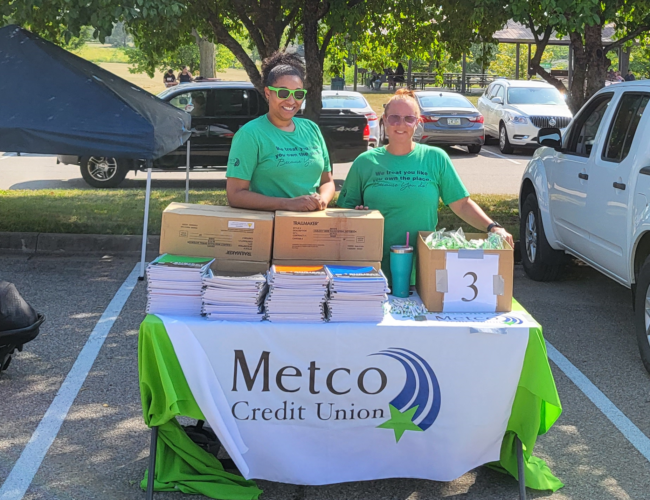 Back to School giveaways with Metco Credit Union