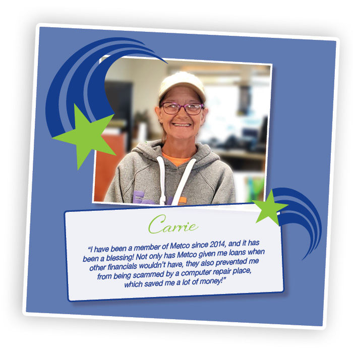 Happy customer picture with loan testimonial